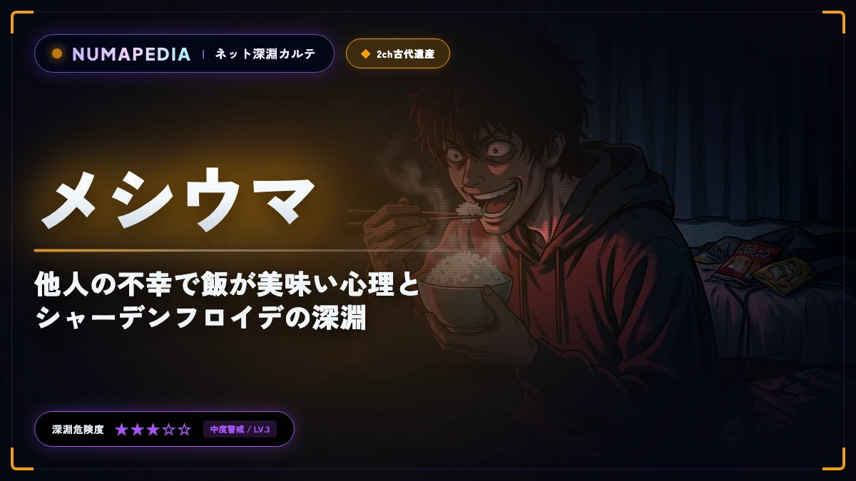 『メシウマ』の意味と元ネタとは？他人の不幸で飯が美味い心理とシャーデンフロイデの深淵